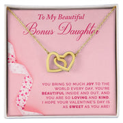 To My Bonus Daughter | Interlocking Hearts Necklace | Valentine's Day