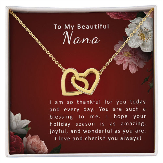 To My Beautiful Nana | Interlocking Hearts Necklace