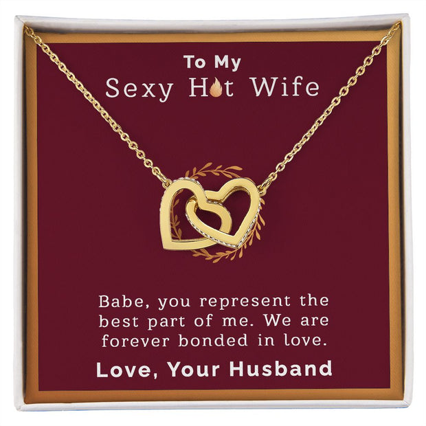 To My Sexy Hot Wife | Interlocking Hearts Necklace |