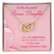 To My Bonus Daughter | Interlocking Hearts Necklace |