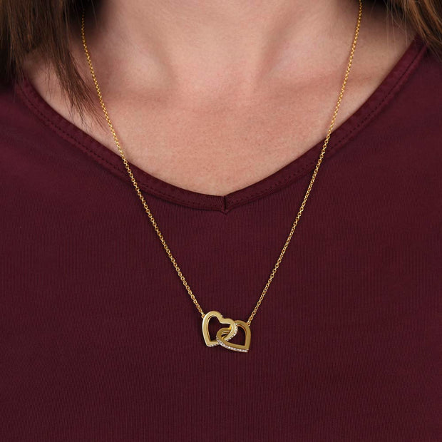 Interlocking Heart Necklace-To My Queen
