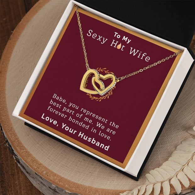 To My Sexy Hot Wife | Interlocking Hearts Necklace |