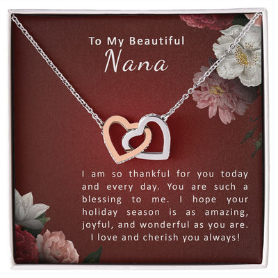 To My Beautiful Nana | Interlocking Hearts Necklace