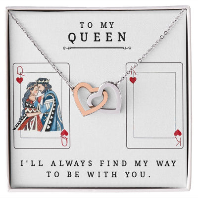 Interlocking Heart Necklace-To My Queen