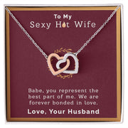 To My Sexy Hot Wife | Interlocking Hearts Necklace |