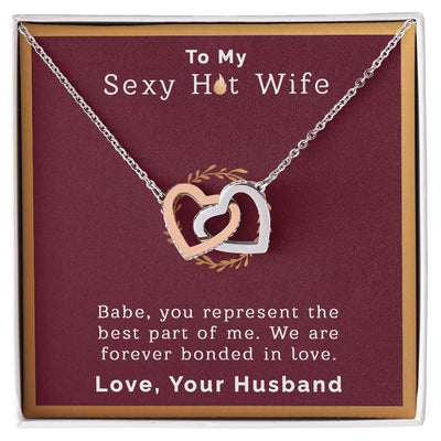 To My Sexy Hot Wife | Interlocking Hearts Necklace |
