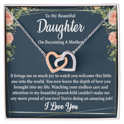 To My Beautiful Daughter on Becoming a Mother Blank | Interlocking Hearts Necklace | Valentine's Day