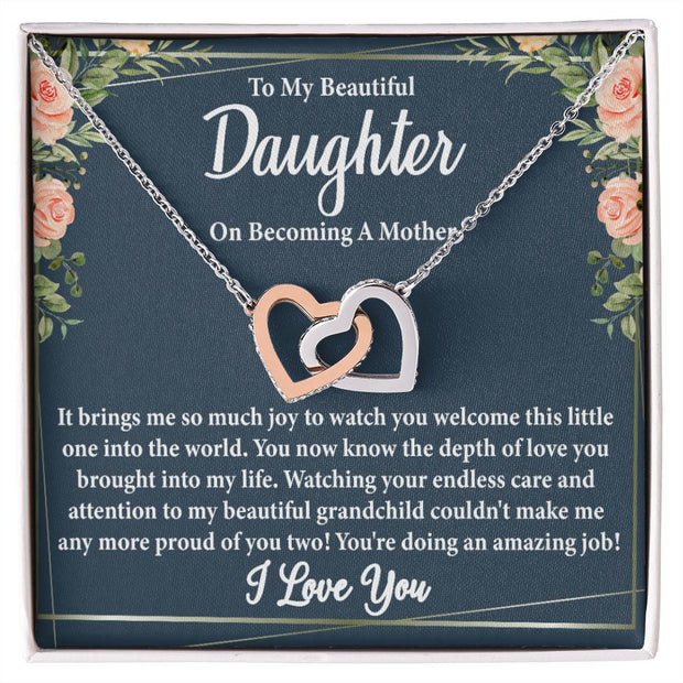 To My Beautiful Daughter on Becoming a Mother Blank | Interlocking Hearts Necklace | Valentine's Day