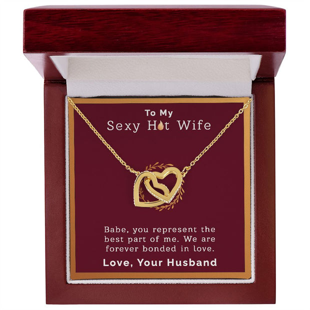 To My Sexy Hot Wife | Interlocking Hearts Necklace |