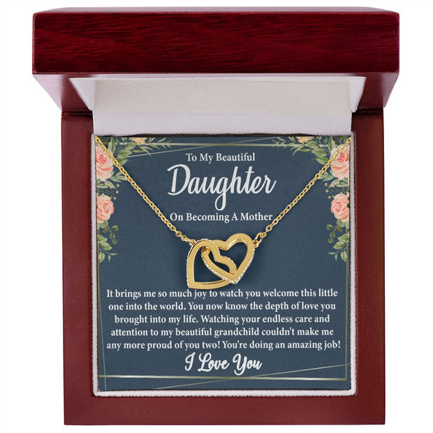 To My Beautiful Daughter on Becoming a Mother Blank | Interlocking Hearts Necklace | Valentine's Day