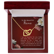 To My Beautiful Nana | Interlocking Hearts Necklace