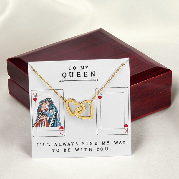 Interlocking Heart Necklace-To My Queen