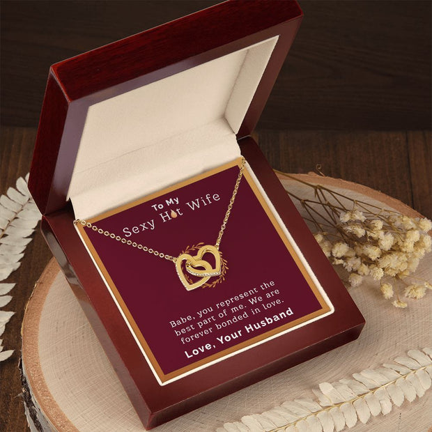 To My Sexy Hot Wife | Interlocking Hearts Necklace |