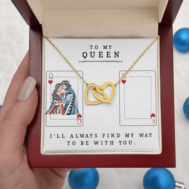 Interlocking Heart Necklace-To My Queen