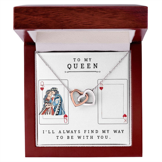 Interlocking Heart Necklace-To My Queen