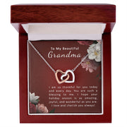 To My Beautiful Grandma | Interlocking Hearts Necklace