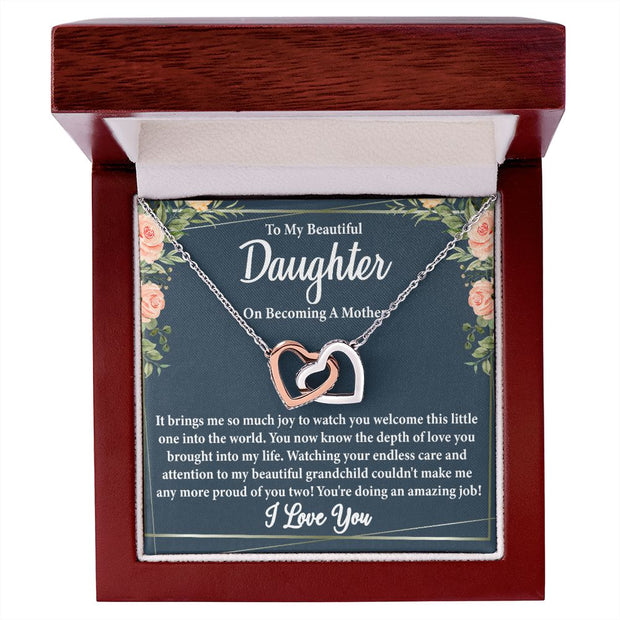 To My Beautiful Daughter on Becoming a Mother Blank | Interlocking Hearts Necklace | Valentine's Day