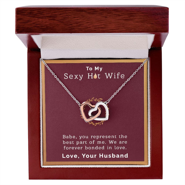 To My Sexy Hot Wife | Interlocking Hearts Necklace |