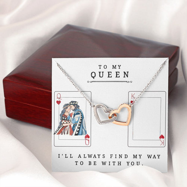Interlocking Heart Necklace-To My Queen