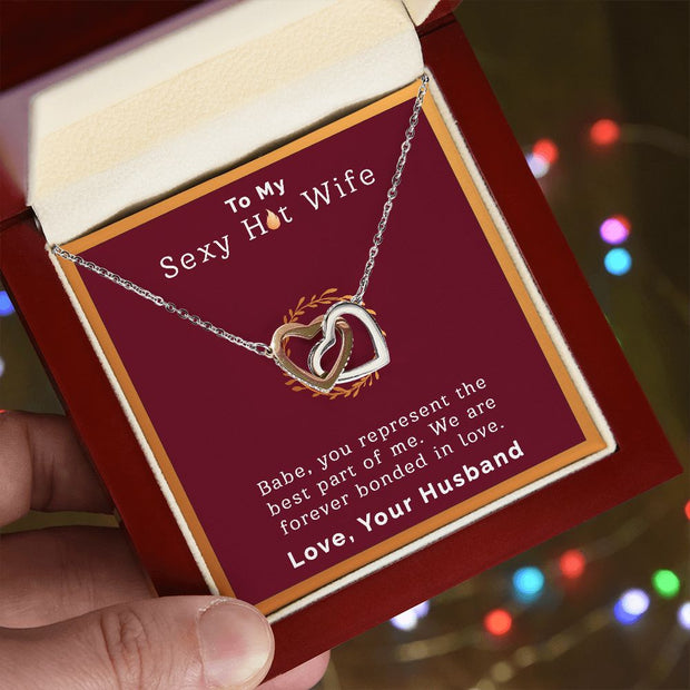 To My Sexy Hot Wife | Interlocking Hearts Necklace |