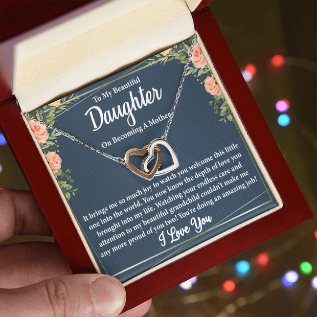 To My Beautiful Daughter on Becoming a Mother Blank | Interlocking Hearts Necklace | Valentine's Day