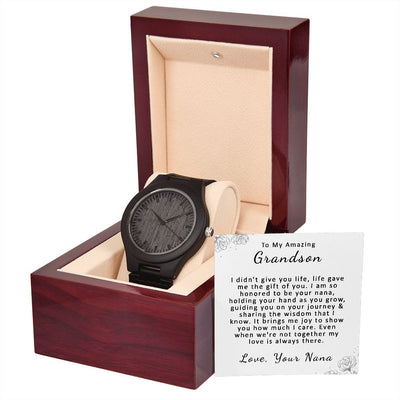 To My Amazing Grandson | From Nana | Wooden Watch