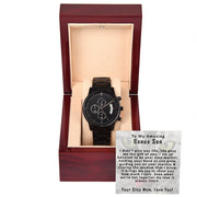 To My Amazing Bonus Son | Black Chronograph Watch
