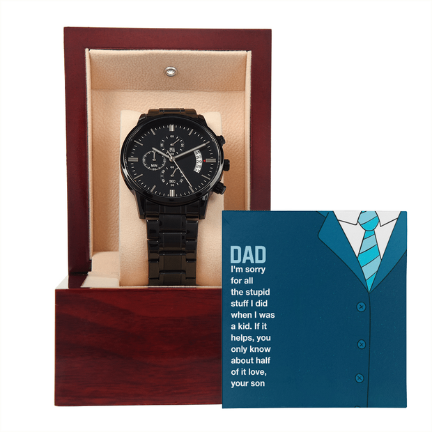 Black Chronograph Watch for Dad