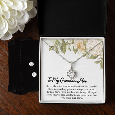 To My Granddaughter | Eternal Hope Necklace + CZ Earring Set