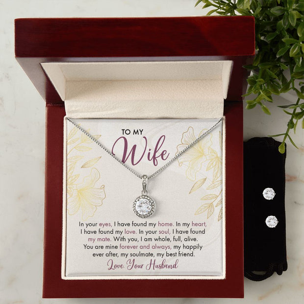 To My Wife | Eternal Hope Necklace + CZ Earring Set