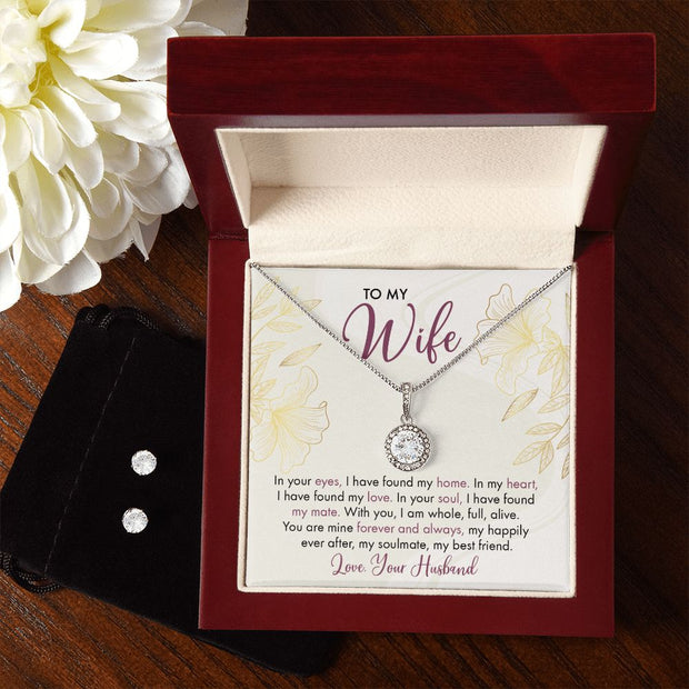 To My Wife | Eternal Hope Necklace + CZ Earring Set