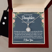 To My Beautiful Daughter on Becoming a Mother Eternal Hope Necklace + CZ Earring Set