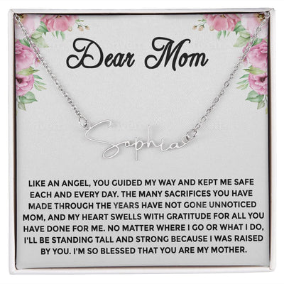 Dear Mom Signature Name Necklace