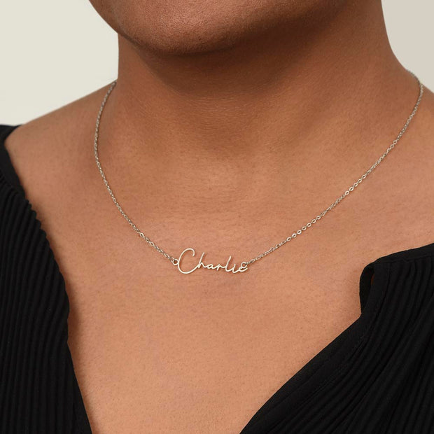 Dear Mom Signature Name Necklace