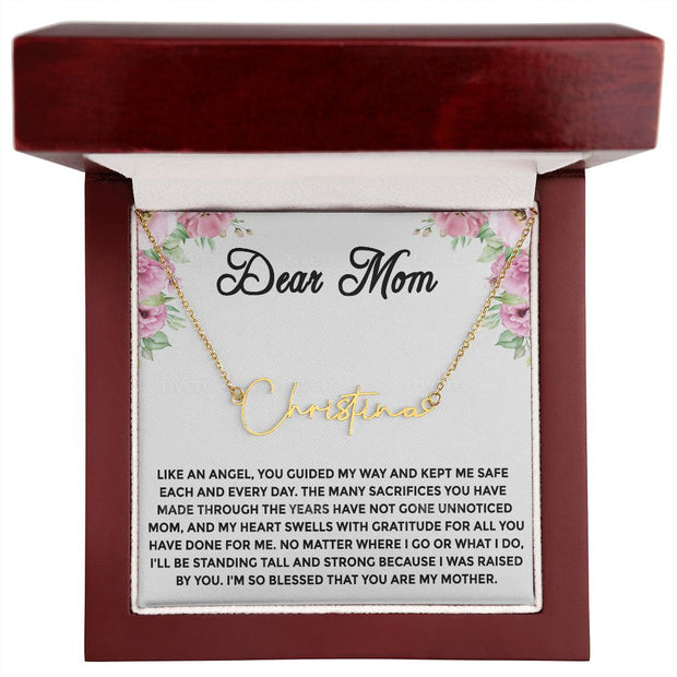 Dear Mom Signature Name Necklace