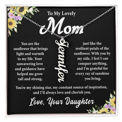 To My Lovely Mom | Vertical Name Necklace