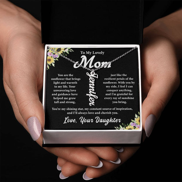 To My Lovely Mom | Vertical Name Necklace