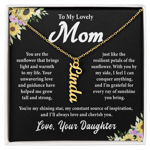To My Lovely Mom | Vertical Name Necklace