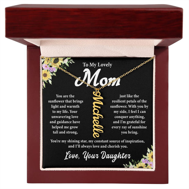 To My Lovely Mom | Vertical Name Necklace
