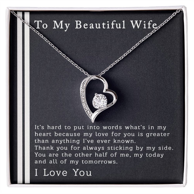 To My Beautiful Wife | Forever Love Necklace