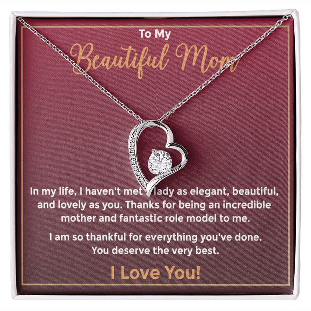 To My Beautiful Mom|  Forever Love Necklace | Mother's Day| Birthday