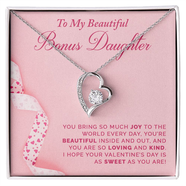 To My Bonus Daughter |  Forever Love Necklace |