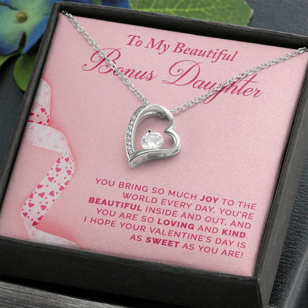 To My Bonus Daughter |  Forever Love Necklace |