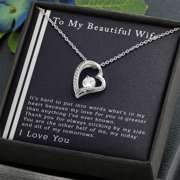 To My Beautiful Wife | Forever Love Necklace