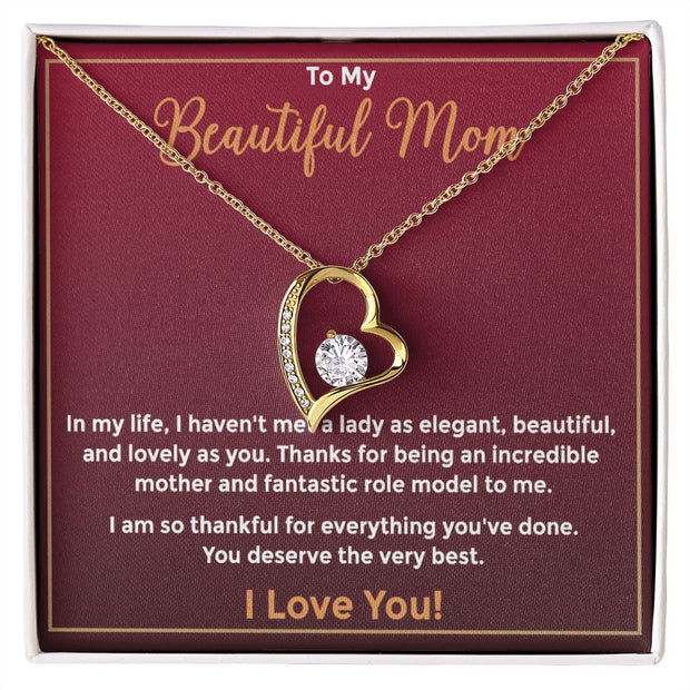 To My Beautiful Mom|  Forever Love Necklace | Mother's Day| Birthday
