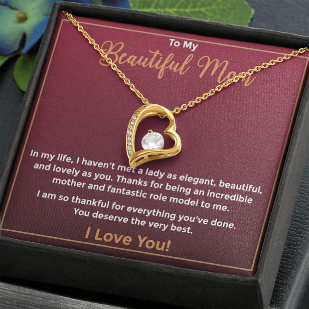 To My Beautiful Mom|  Forever Love Necklace | Mother's Day| Birthday