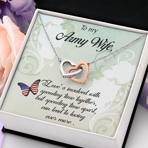 Interlocking Hearts Necklace for Army Wife