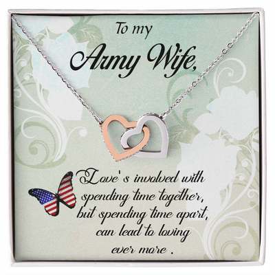Interlocking Hearts Necklace for Army Wife