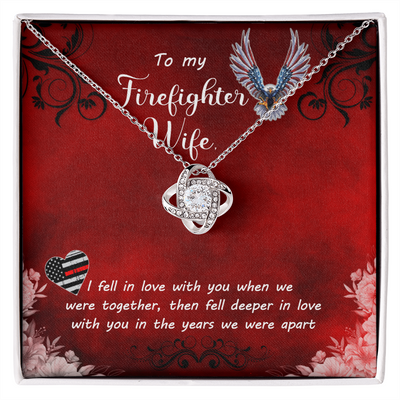 Love Knot Necklace for Firefighter Wife