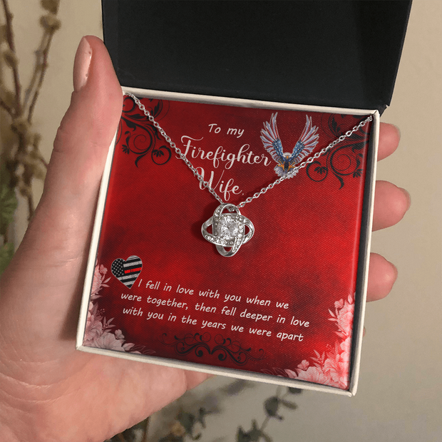 Love Knot Necklace for Firefighter Wife